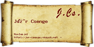 Jür Csenge névjegykártya